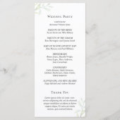 Eenvoudige Eucalyptus Greenery Elegant Wedding Programma (Achterkant)