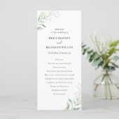 Eenvoudige Eucalyptus Greenery Elegant Wedding Programma (Staand voorkant)