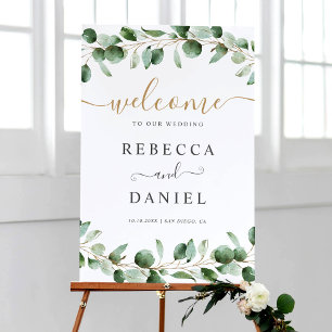 Eenvoudige Eucalyptus Greenery Weddenschap Welkoms Poster