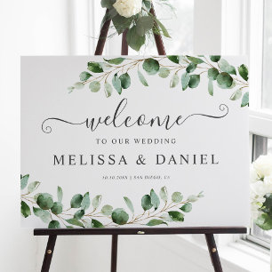 Eenvoudige Eucalyptus Greenery Weddenschap Welkoms Poster
