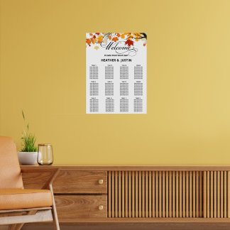 Eenvoudige Eucalyptus Greenery Wedding Seding Char Poster