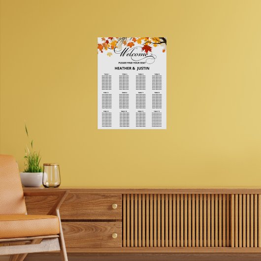 Eenvoudige Eucalyptus Greenery Wedding Seding Char Poster (Woonkamer 2)