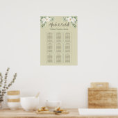 Eenvoudige Eucalyptus Greenery Wedding Seding Char Poster (Keuken)
