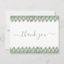 Eenvoudige Eucalyptus Groene Huwelijks Dankkaart