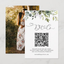 Eenvoudige Eucalyptus Groene QR Code & Foto Bruilo Informatiekaartje