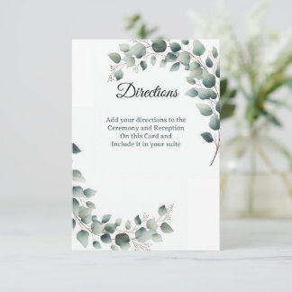 Eenvoudige Eucalyptus Richtingen Bijgevoegde kaar Bedankkaart