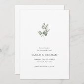 Eenvoudige eucalyptus save the date (Voorkant / Achterkant)