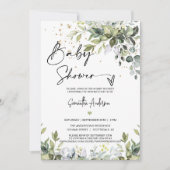 Eenvoudige Eucalyptus verlaat Baby shower QR Code  Kaart (Voorkant)