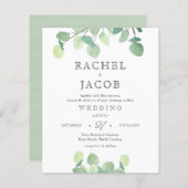 Eenvoudige Eucalyptus Waterverf Greenery Wedding I (Voorkant / Achterkant)