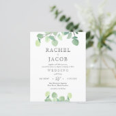 Eenvoudige Eucalyptus Waterverf Greenery Wedding I (Staand voorkant)
