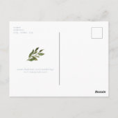 Eenvoudige Eucalyptus Weddenschap Sla de datum op Briefkaart (Achterkant)
