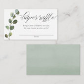 Eenvoudige eucalyptusgrijze diaperkaarten informatiekaartje (Voorkant / Achterkant)