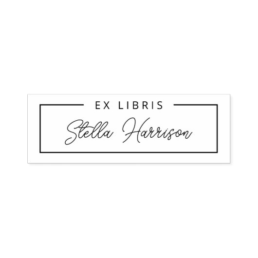 Eenvoudige EX LIBRIS handgeschreven scriptnaam Zelfinktende Stempel (Design)