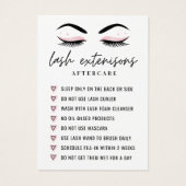Eenvoudige Eyelash Aftercare Extensions Kaart (Achterkant)