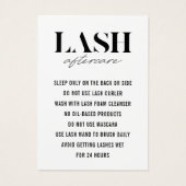 Eenvoudige Eyelash Extensions Lash Aftercare Kaart (Achterkant)