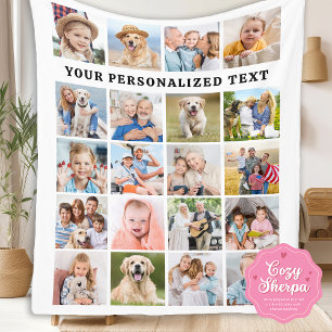 Eenvoudige Familie 20 Aangepaste Foto's Collage Ve Sherpa Deken