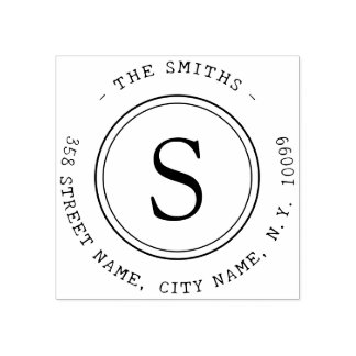 Eenvoudige Familienaam-monogram Rubberstempel