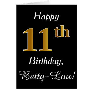 Eenvoudige Faux Gold 11e verjaardag + Kaart voor a