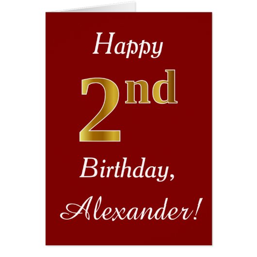 Eenvoudige Faux Gold 2e verjaardag + Kaart voor aa (Voorkant)