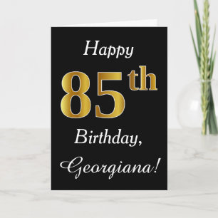 Eenvoudige Faux Gold 85th Verjaardag + aangepaste  Kaart