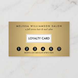 Eenvoudige Faux Gold Customer Loyalty Punch Kaart