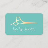 Eenvoudige Faux Gold Scissers haarlijst Visitekaartje (Voorkant)