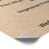 Eenvoudige Faux Kraft Calligraphy Dinner Menu Sign Poster (Hoek)