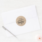 Eenvoudige Faux Kraft Calligraphy Happy Tears Tiss Ronde Sticker (Envelop)
