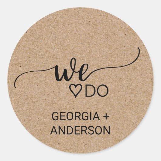 Eenvoudige Faux Kraft We trekken een envelop Ronde Sticker (Voorkant)