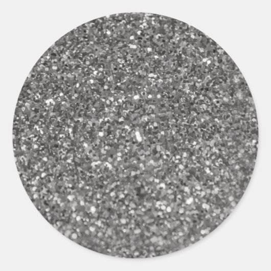 Eenvoudige faux metaalzilver. ronde sticker (Voorkant)