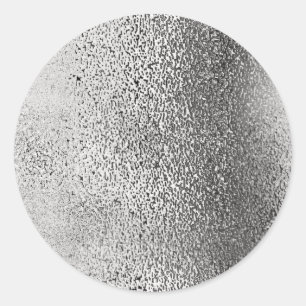 Eenvoudige faux metaalzilver. ronde sticker