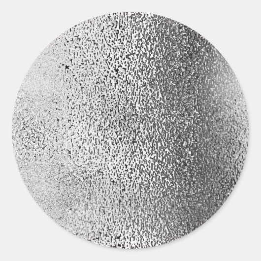 Eenvoudige faux metaalzilver. ronde sticker (Voorkant)