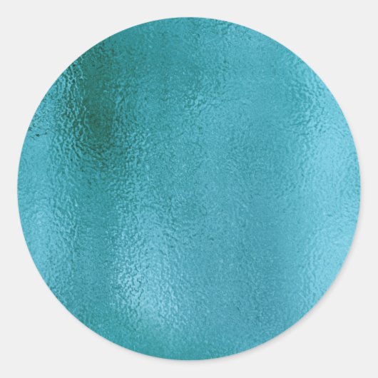 Eenvoudige Faux Metallic Blauwgroen. Ronde Sticker (Voorkant)