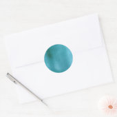 Eenvoudige Faux Metallic Blauwgroen. Ronde Sticker (Envelop)