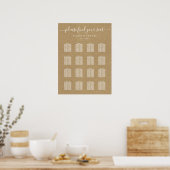 Eenvoudige Faux Rustic Kraft Wedding Seding Chart Poster (Keuken)
