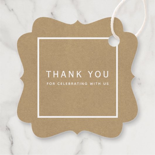 Eenvoudige faux rustieke kraft bruiloft dank u bedankjes labels (Achterkant)