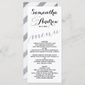 Eenvoudige faux silver folie chique bruiloft menu (Voorkant / Achterkant)