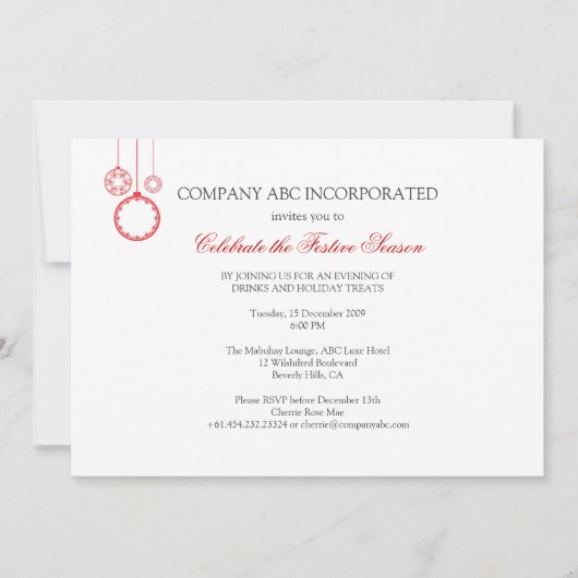 Eenvoudige feestdag in het bedrijf kaart (Voorkant)