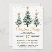 Eenvoudige feestelijke kerstfeest uitnodiging (Voorkant)