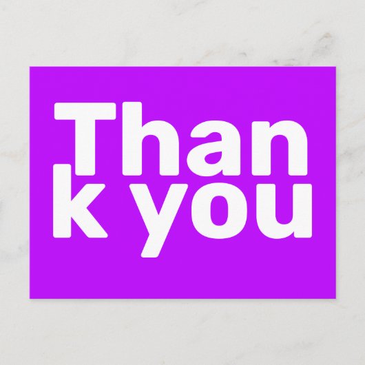 Eenvoudige Fel Paarse Krachtige Moderne Levendige  Briefkaart (Voorkant)