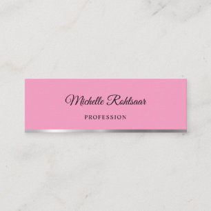 Eenvoudige flamingo roze metallic mini visitekaartje