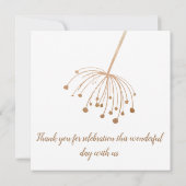 Eenvoudige Floral Botaniqe Gold Foil bruiloft Dank (Achterkant)