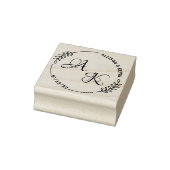 Eenvoudige Floral Couple Monogram Weddenschap Rubb Rubberstempel (Stempel)