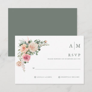 Eenvoudige Floral Garden Wedding RSVP Kaartje