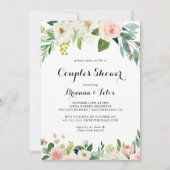 Eenvoudige Floral Green Calligraphy Couples Shower Kaart (Voorkant)