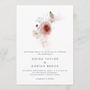 Eenvoudige Floral het huwelijk van Kaart