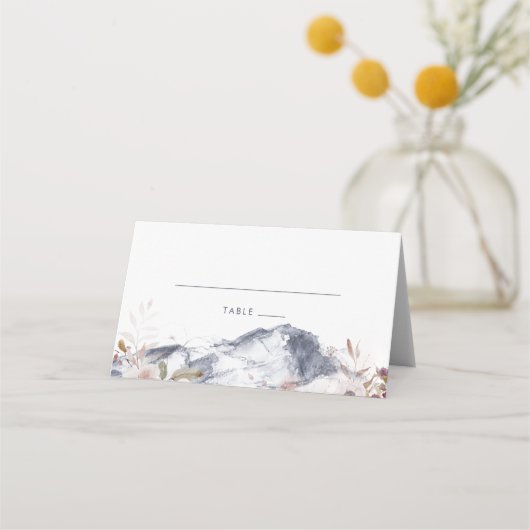 Eenvoudige Floral Mountain Folded Wedding (Voorkant)