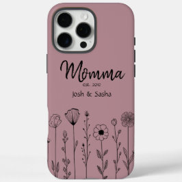 Eenvoudige Floral Nana Aangepaste Titel iPhone 16 Pro Max Hoesje