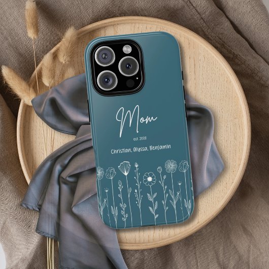 Eenvoudige Floral Nana Aangepaste Titel Case-Mate iPhone Case