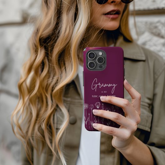 Eenvoudige Floral Nana Aangepaste Titel Case-Mate iPhone Case